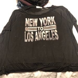 Sheer graphic long sleeve beaded shirt Catos